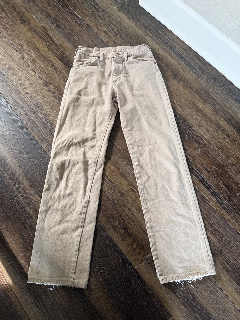 1989 Vintage Tan Distressed Wrangler Mom Jeans